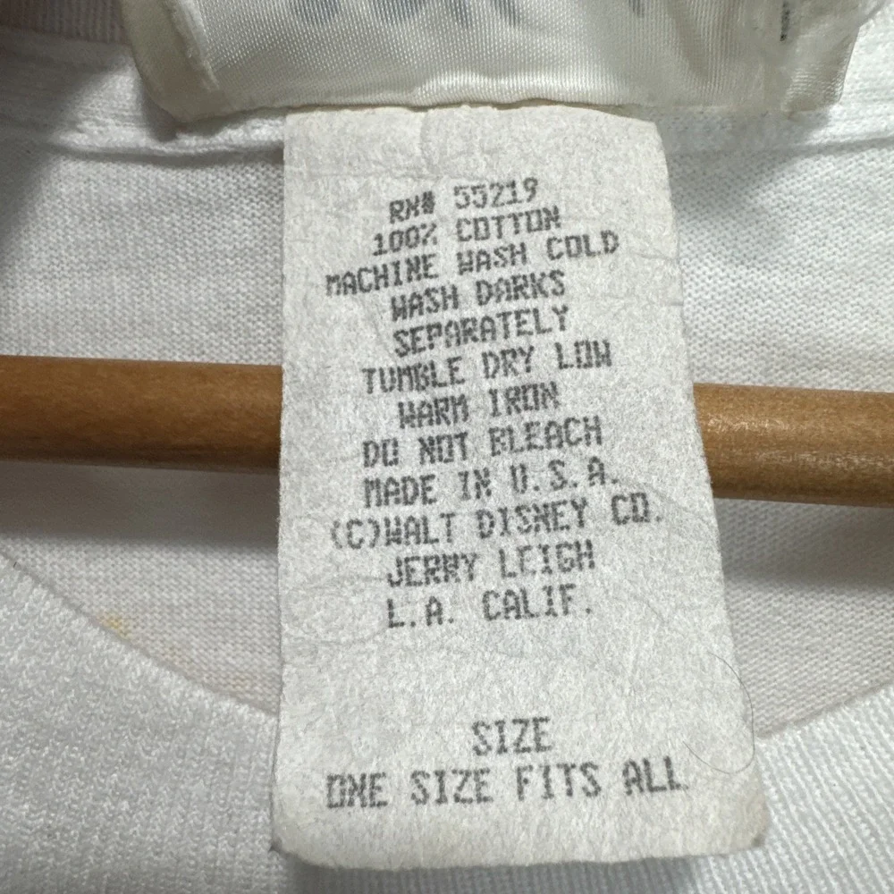 VTG Mickey Mouse Jerry Leigh Tshirt Mens sz XL white single stitch overall print - Picture 4 of 10